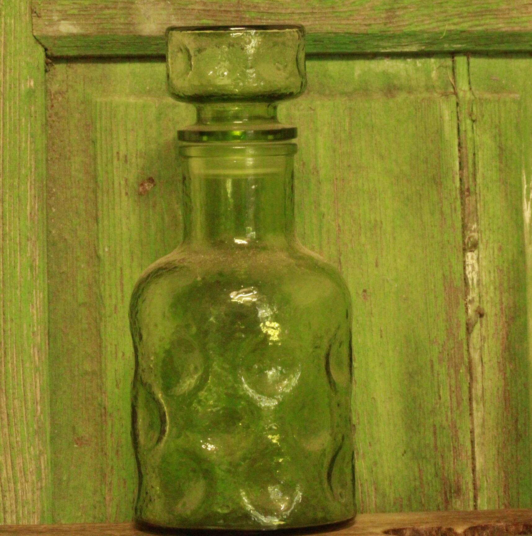 Carafe vintage en verre style empoli