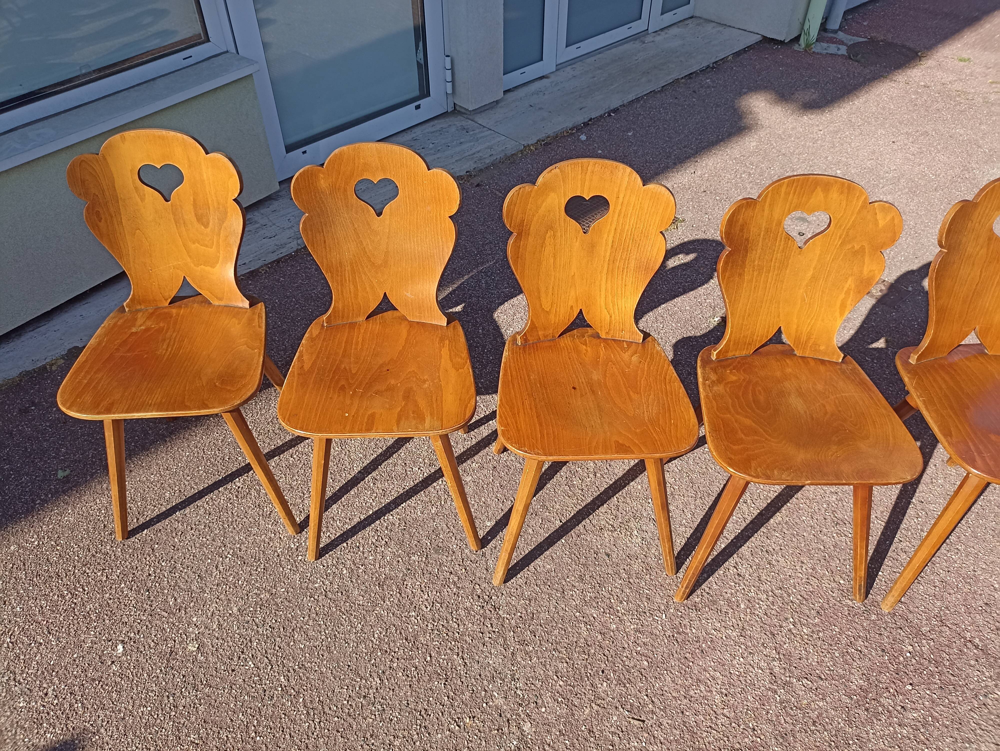 Lot 8 chairs bistro brasserie chalet mountain deco