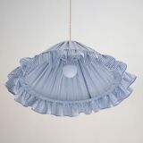Conical suspension with fine stripes and Emilia "marina" shade.