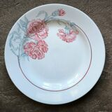 Vintage plate with carnation pattern Antibes half porcelain St Amand France