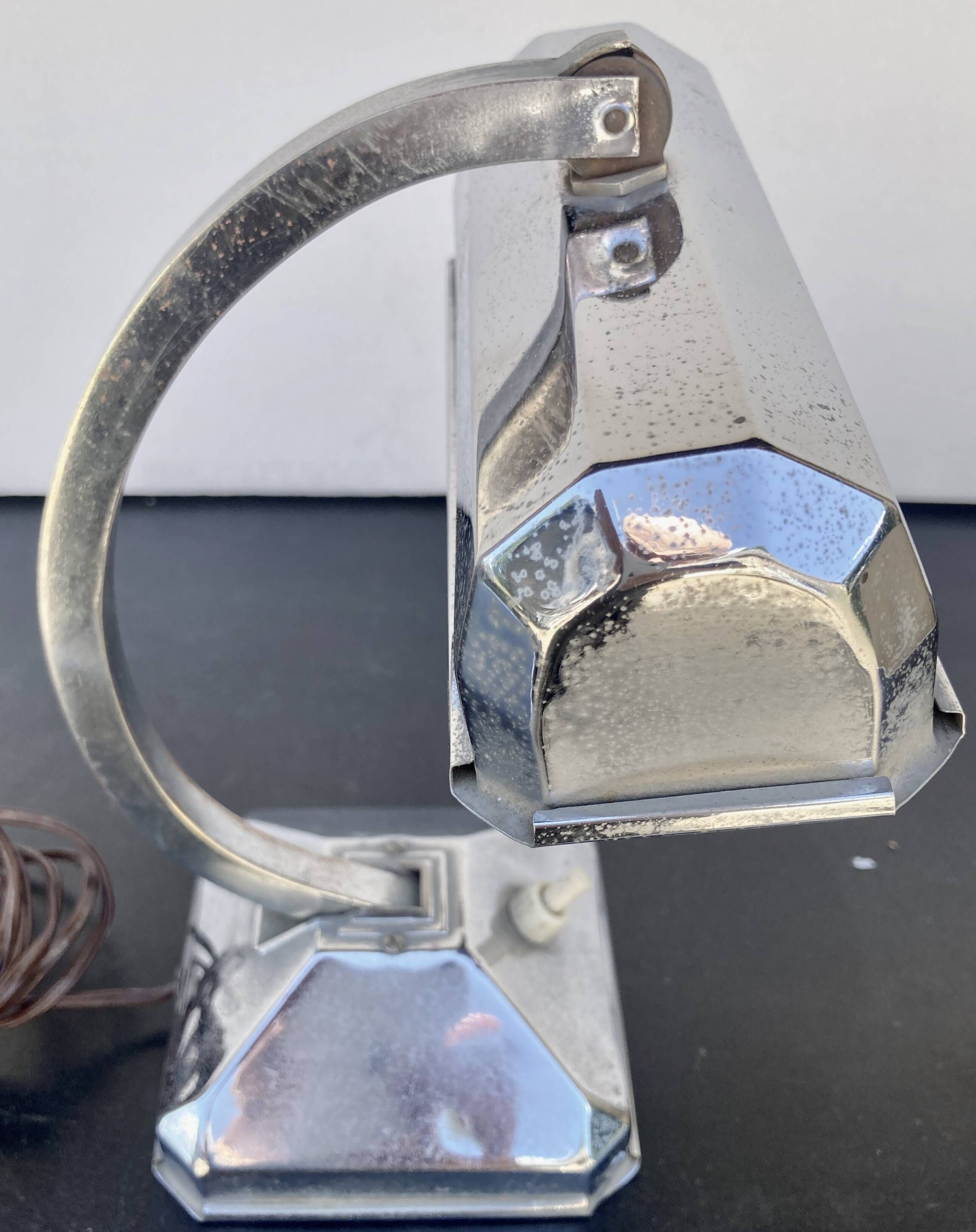 Small Pirouett Art Deco lamp with a chrome base.