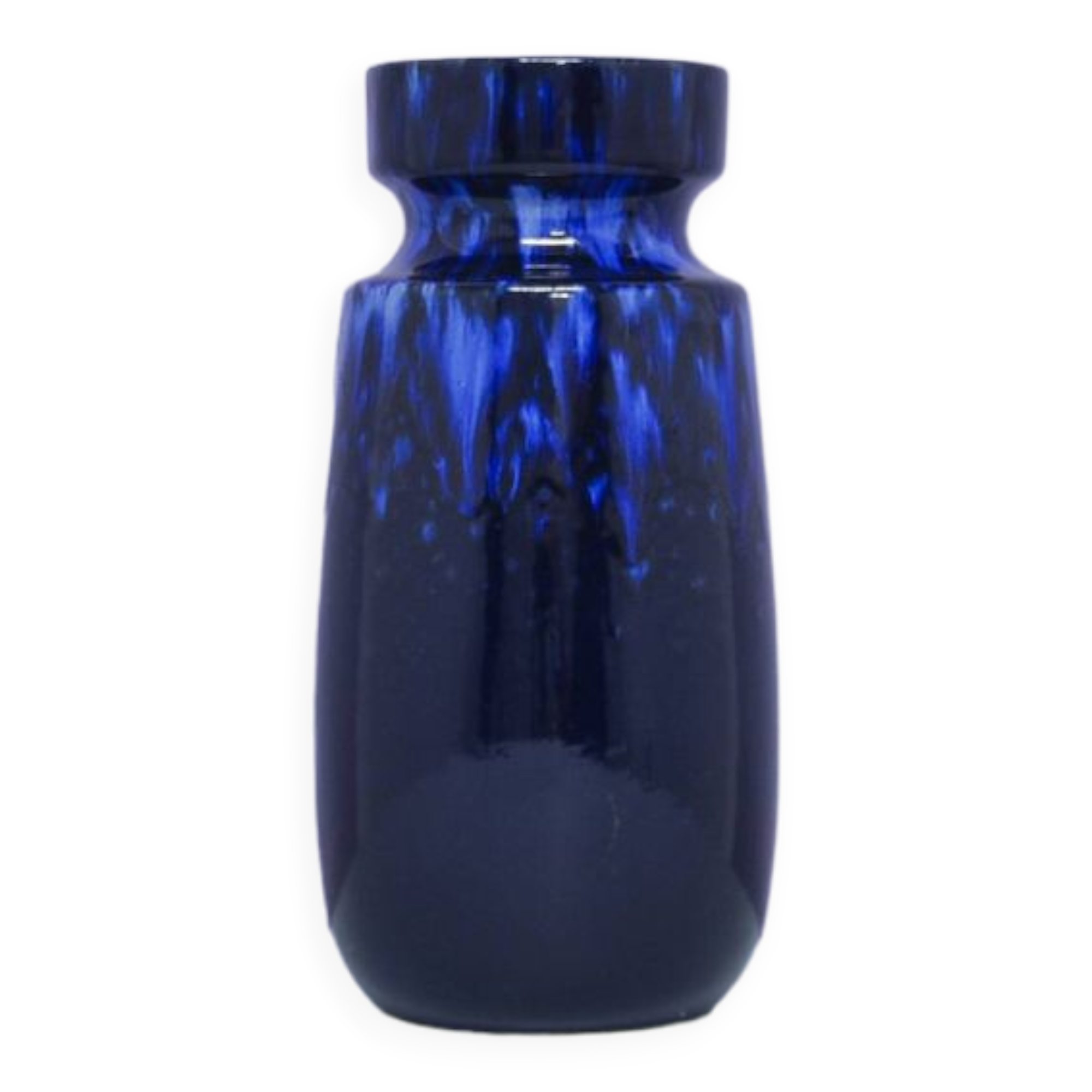 vintage blue shiny West Germany vase Scheurich