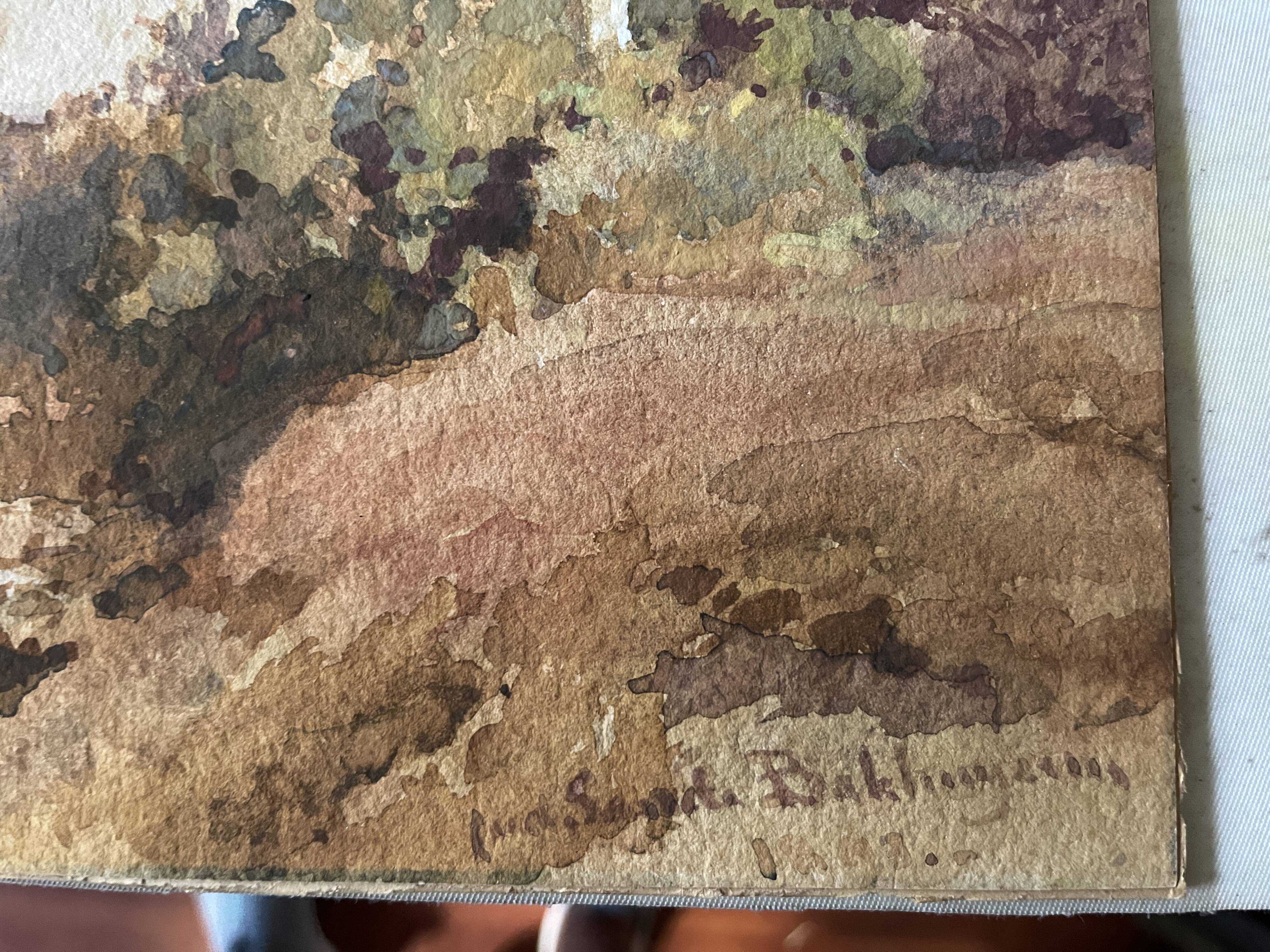 Watercolor landscape from the late 19th century, Bakhuijzen van de Sande