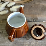 Vintage brown ceramic teapot