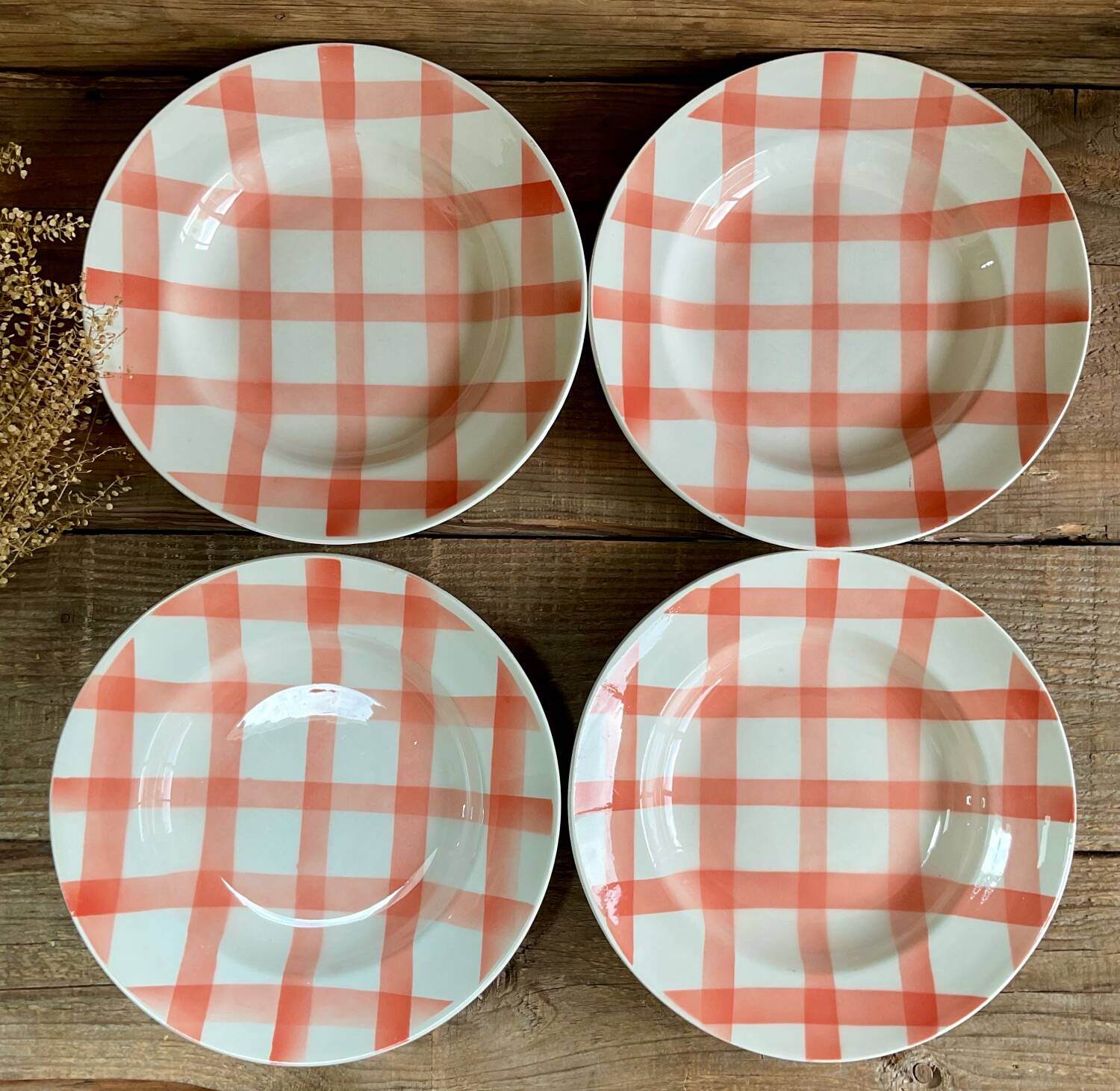 4 Moulin Des Loups “dishcloth” deep plates