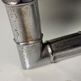 Large faux bamboo mirror chrome