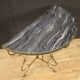 Console French half-moon of metal and marble