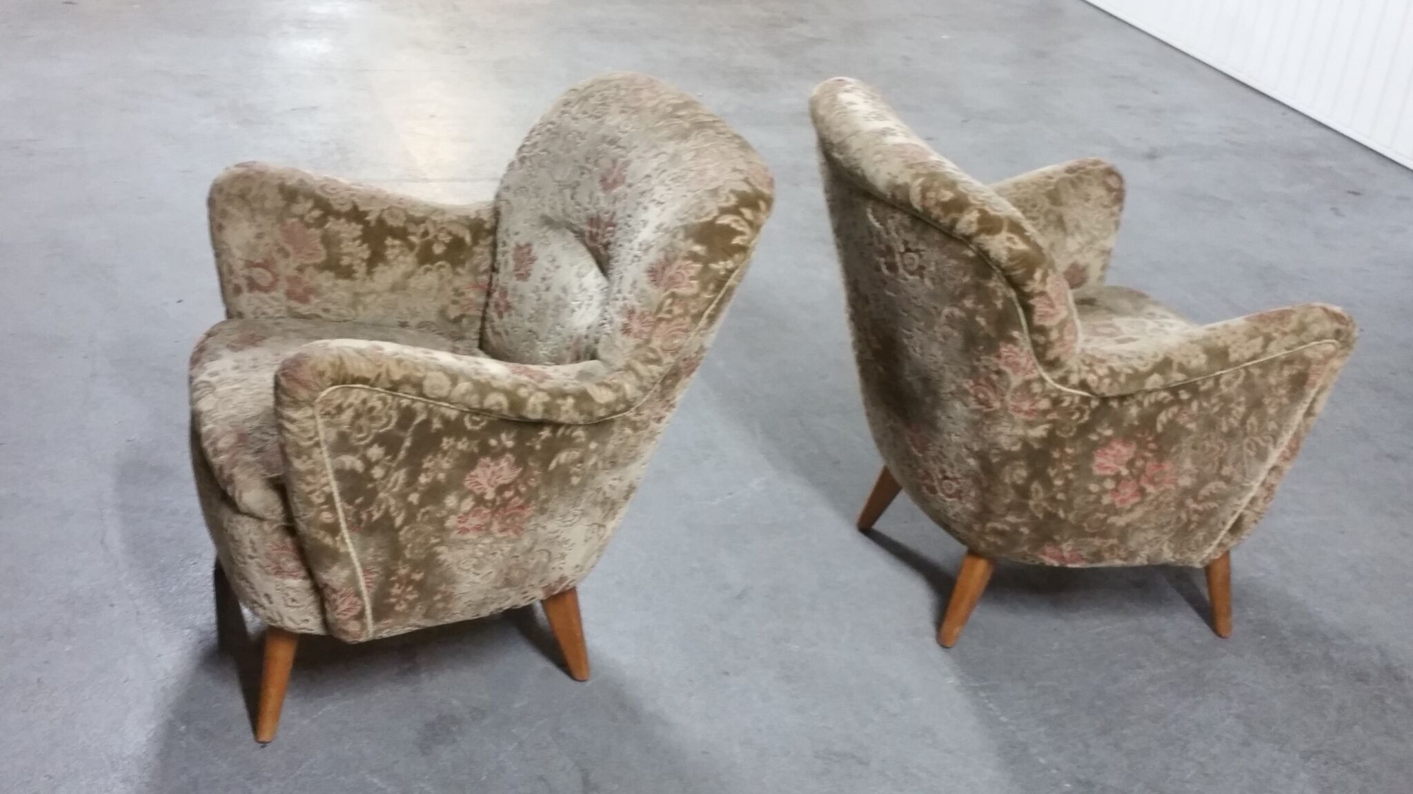 Pair of armchairs flower 50s