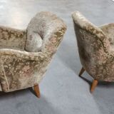 Pair of armchairs flower 50s