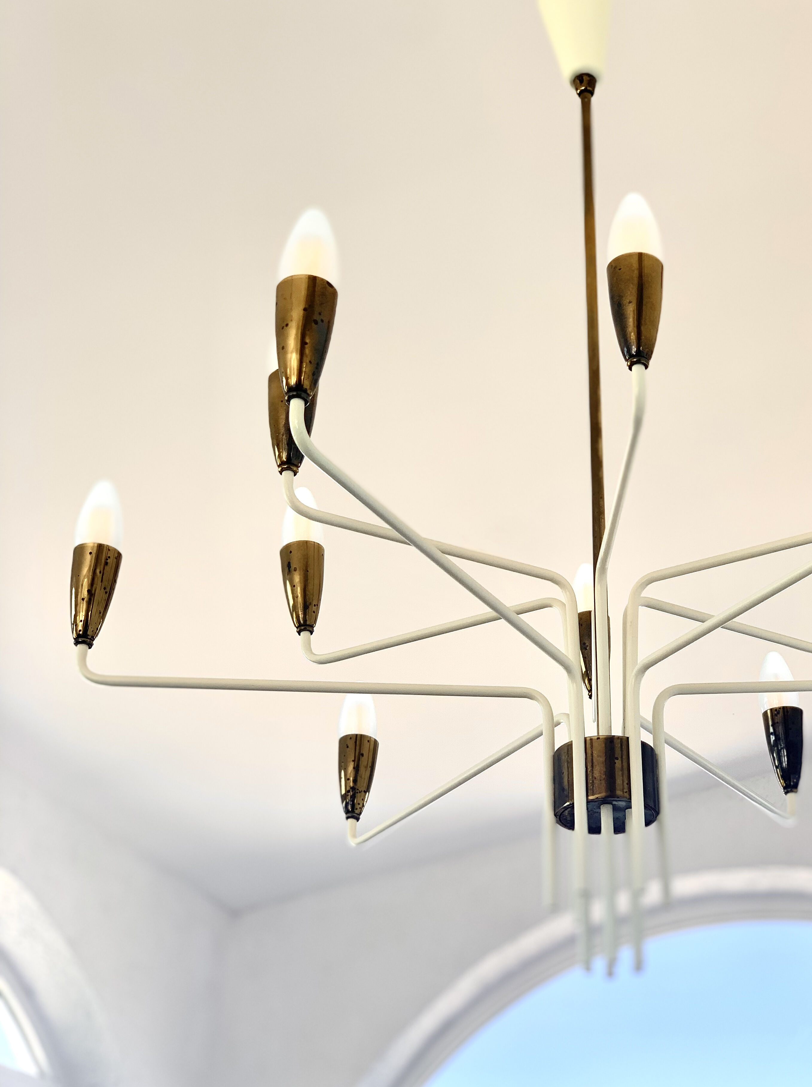Chandelier 12 arms attributed to Stilnovo,1950