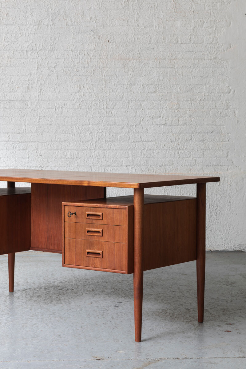 Freestanding writing desk in teak, Danish design, 1950s