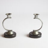 Art deco arc shaped candle stick holders 1930s