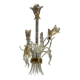 Asymmetrical Venetian chandelier in colourless and gold Murano glass, circa 1980.