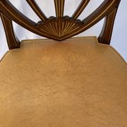 Series four English chairs Hepplewhite mahogany leather early twentieth century