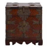 Ancient Japanese keyaki wooden kyōdai-bako with mirror, Meiji/Taishō period (circa 1890-1925) #27