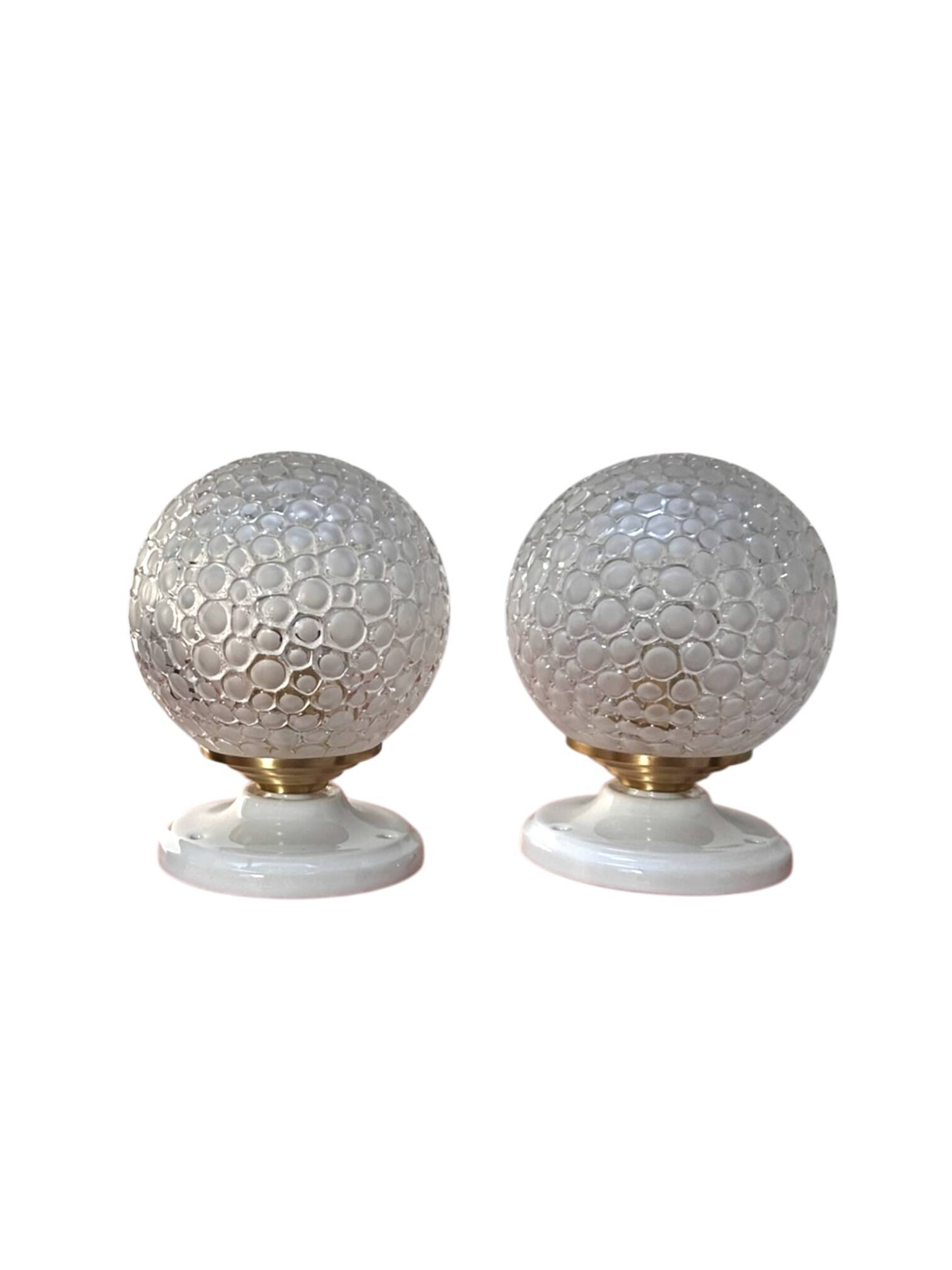Pair of vintage globe wall lights