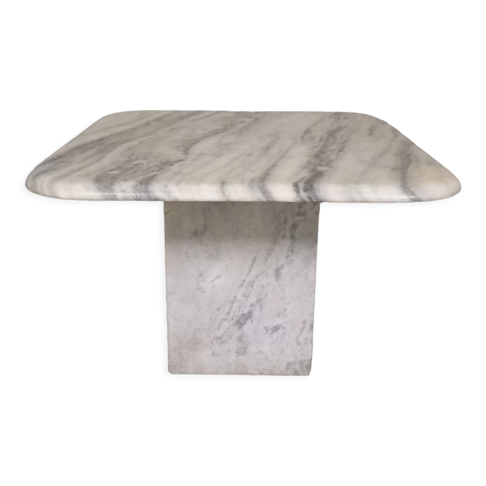 Vintage coffee table in white marble 70s
