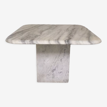 Table basse vintage en marbre blanc années 70