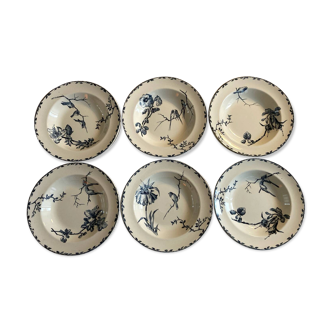 6 assiettes creuses terre de fer Printemps Oxford