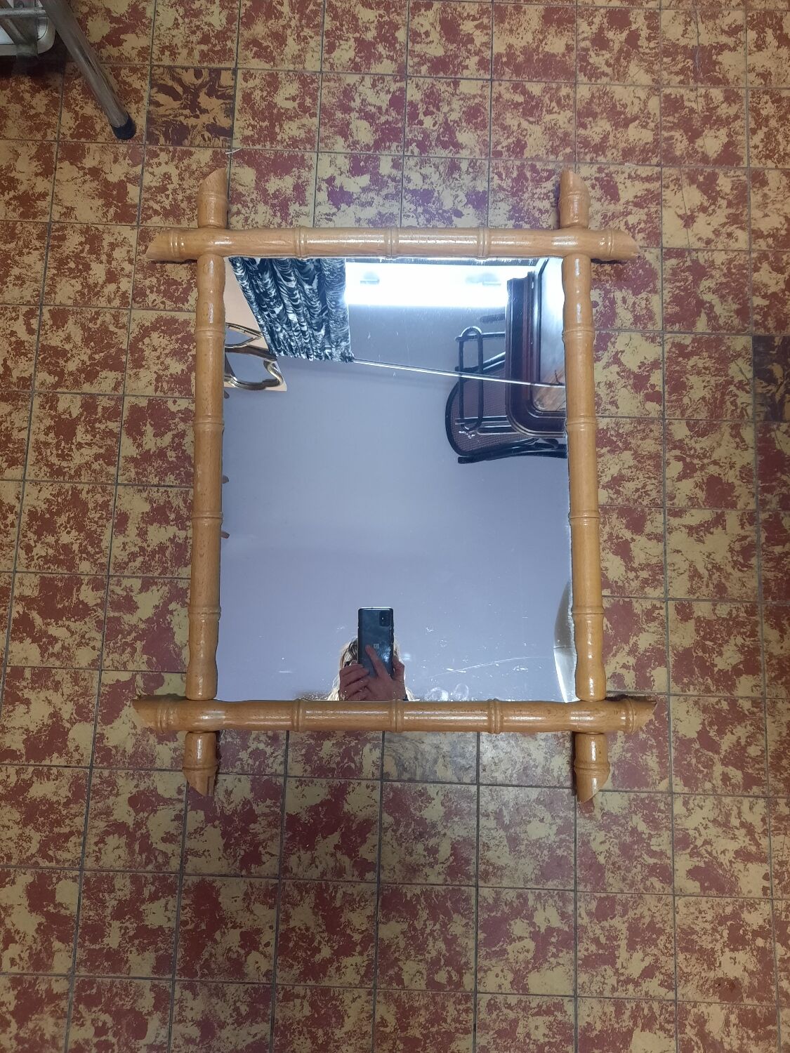 Bamboo style mirror