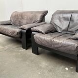 Brutalist German postmodern lounge chairs and sofa by Rolf Benz for Musterring, 1990s, set of 3.