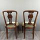 8 Vintage Wooden Chairs With Green Velvet Seat 20th Century