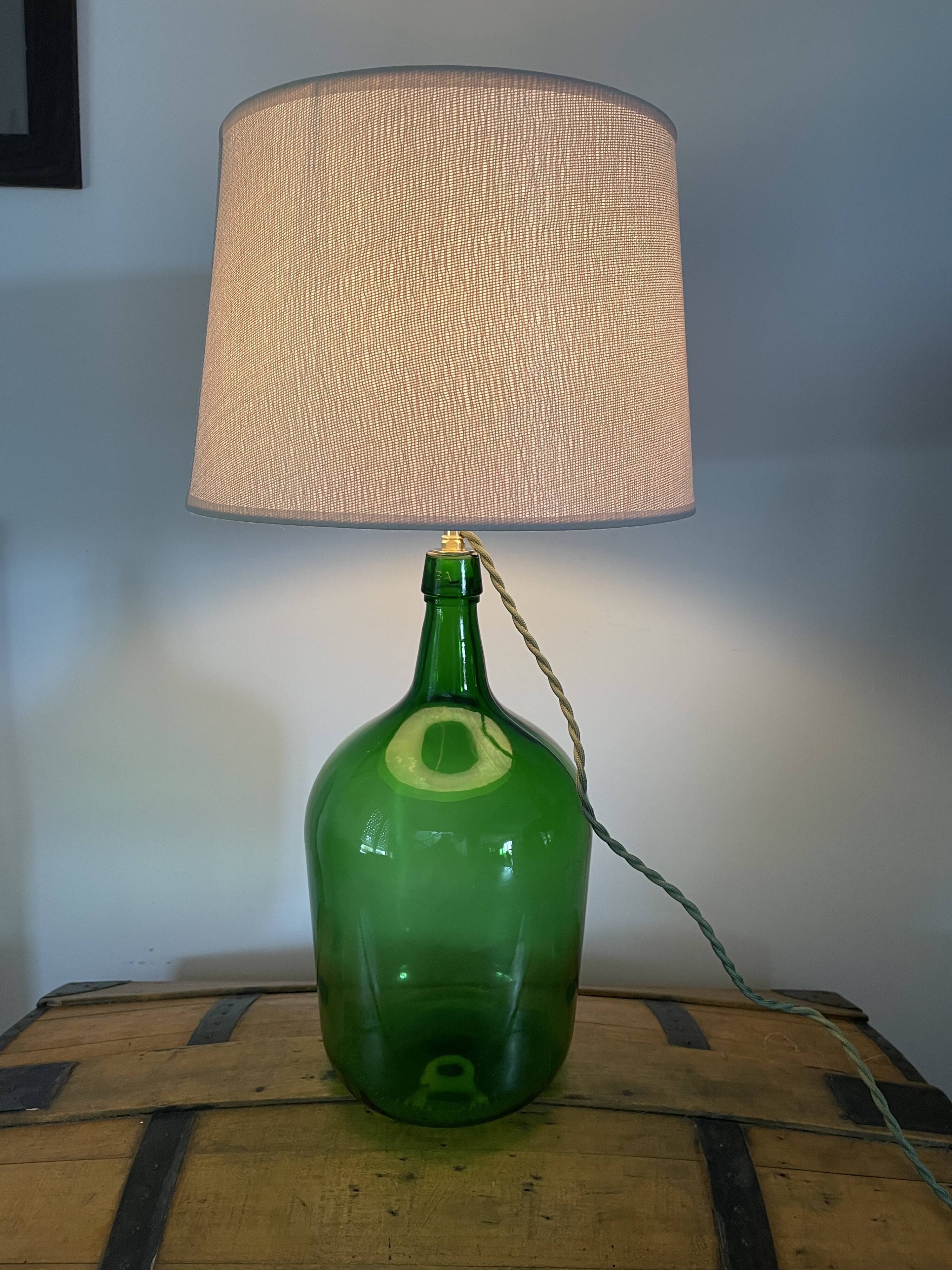 Lady Jeanne green table lamp electrified to nine