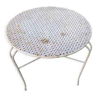 Vintage perforated metal coffee table