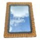 Miroir rectangulaire en rotin : vintage