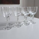 Service de 8 verres à vin en verre ciselé