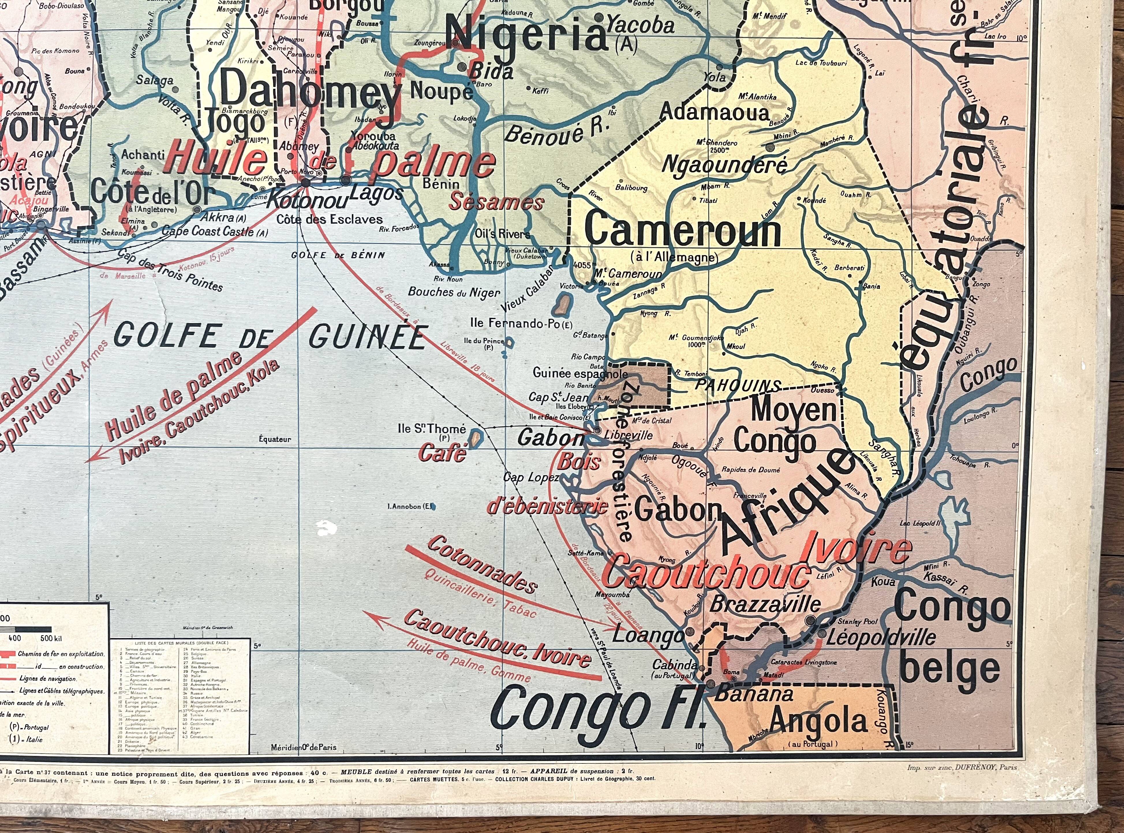 Old school map Vidal-Lablache 37, T10, 1914 - West Africa