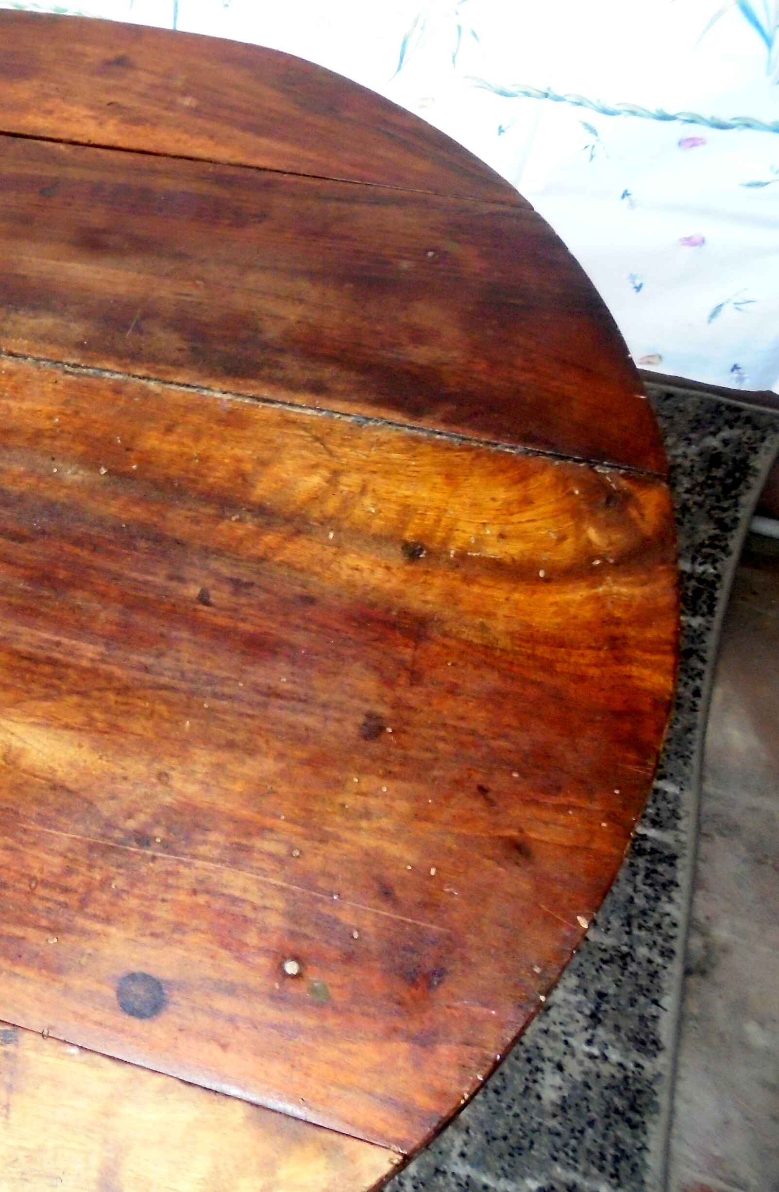 Solid elm table
