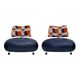 Pallone Armchairs by Roy de Scheemaker, Leather & Fabric, 1989