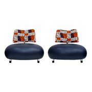 Fauteuils Pallone par Roy de Scheemaker, Cuir et Tissu, 1989