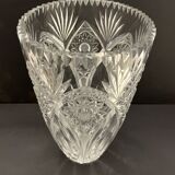 Carved crystal vase