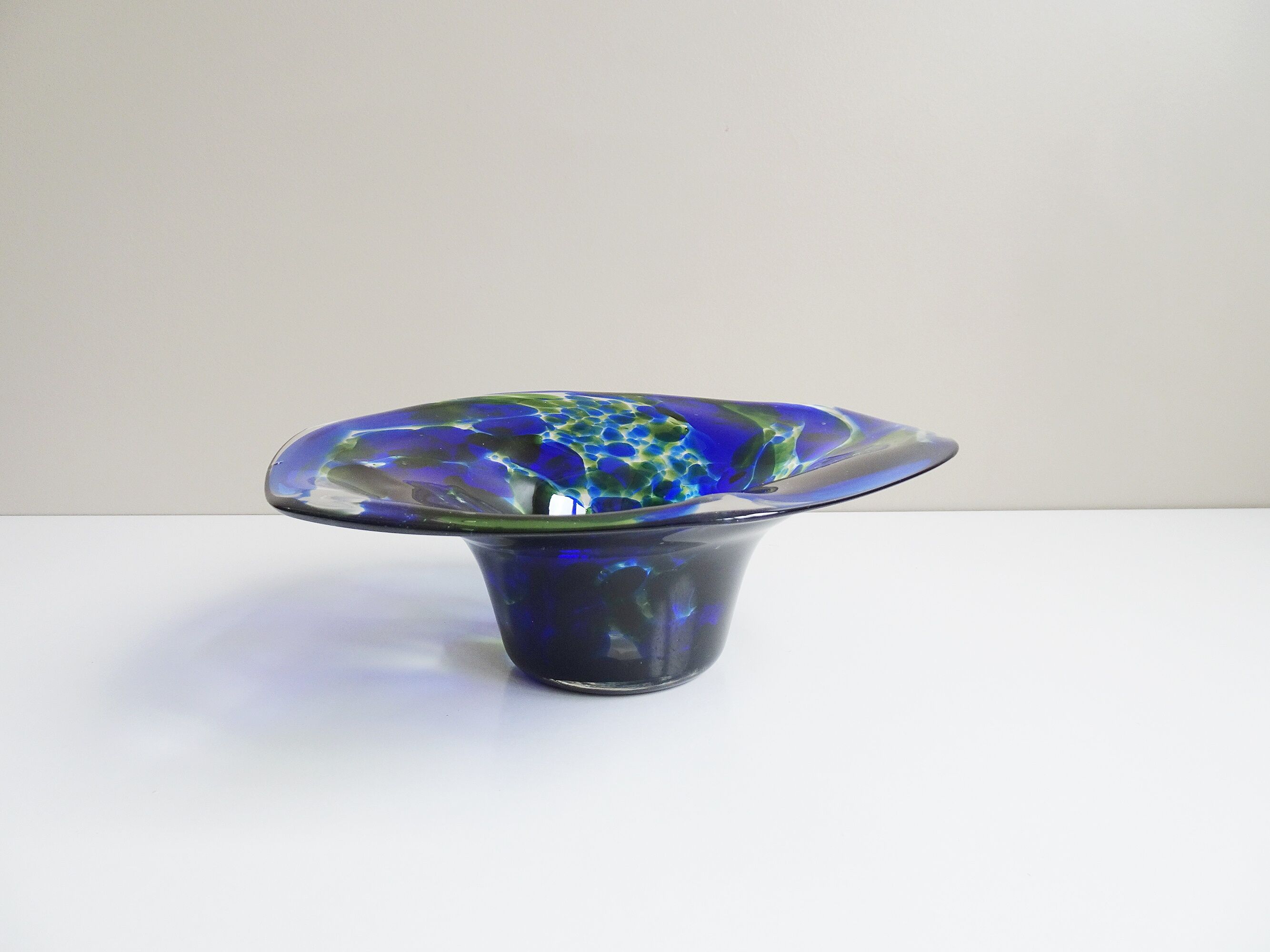 colorful glass art bowl