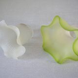 Set of 2 old tulip lampshades globe glass chandelier lamp