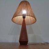 Mid-Century Danish Teak and Sisal Table Lamp, 1950s