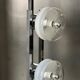 Vintage Italian Floor Lamp in Chromed Metal and Glass with Three Faded Shades