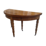 Walnut half moon console table time 1840 foot Jacob