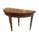 Table-console demi lune en noyer époque 1840 pied Jacob