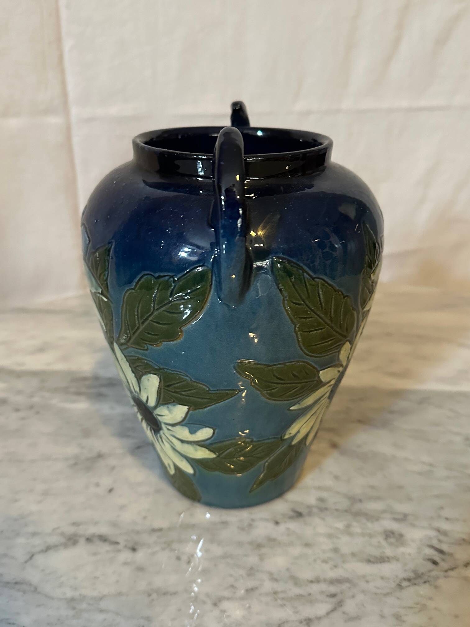 Glazed terracotta vase
