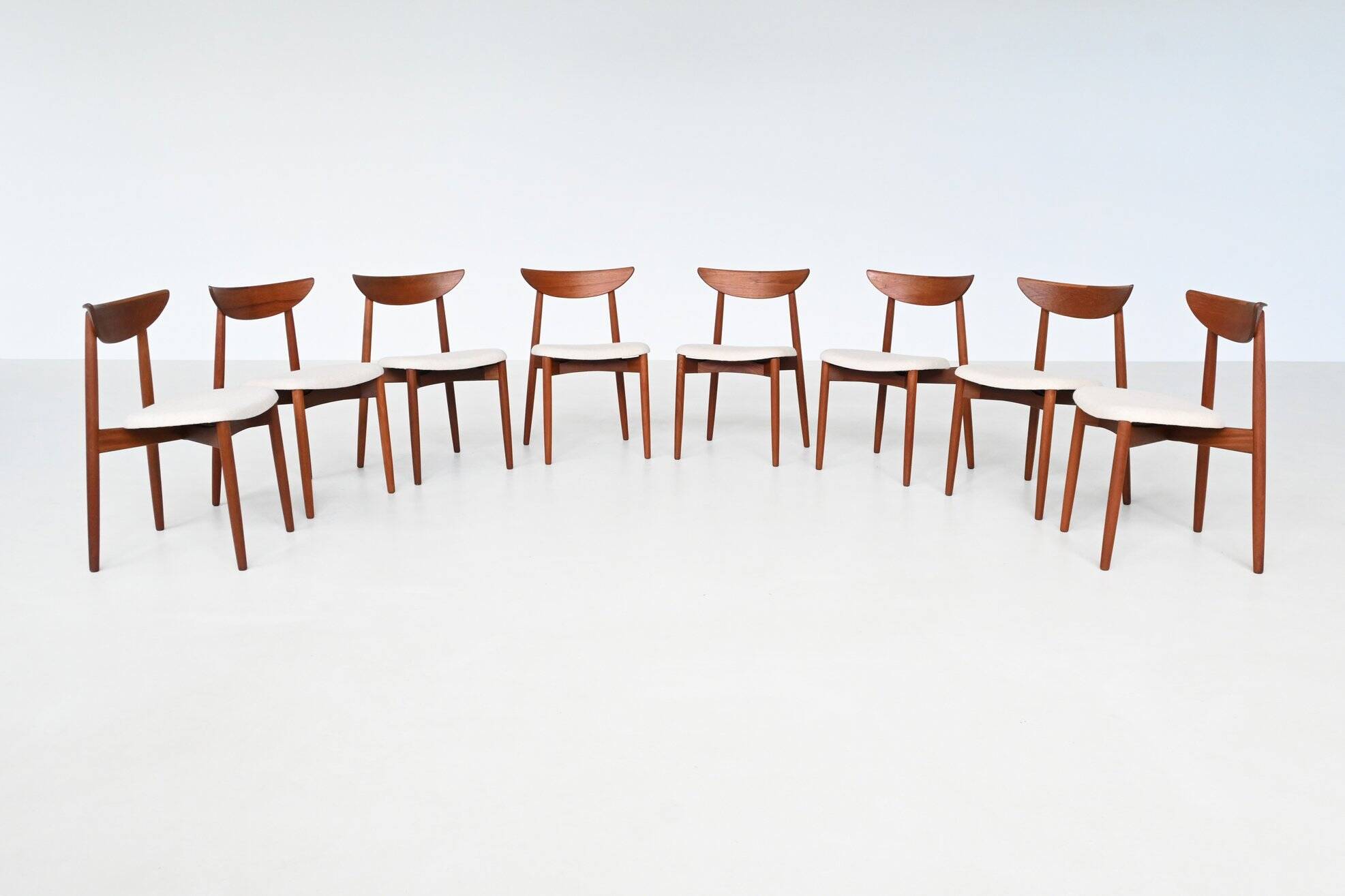 Harry Ostergaard set of eight dining chairs teak Randers 1960