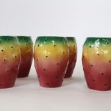 Set of six vintage glasses with jug fig shape of India