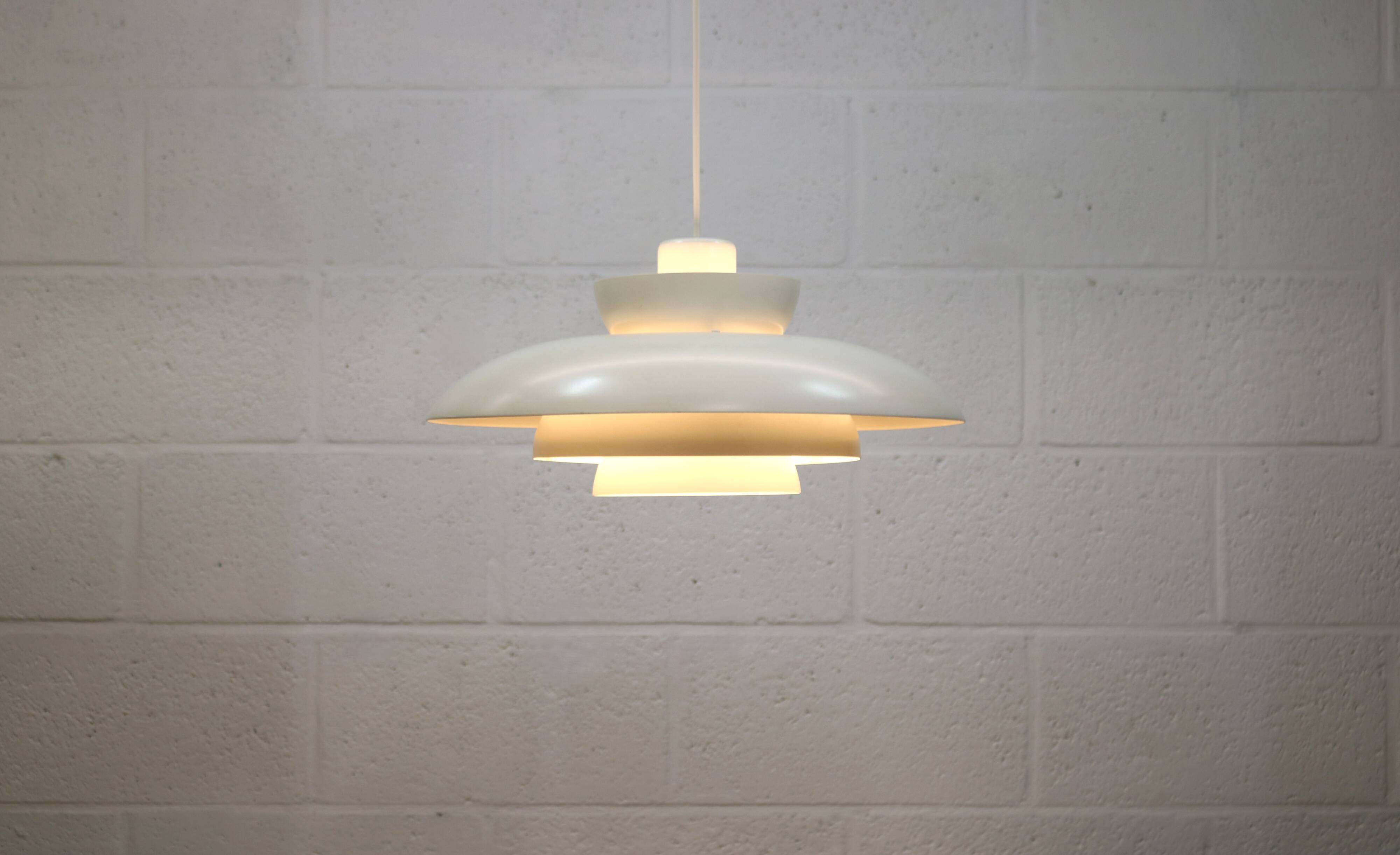 Original white Danish pendant lamp - Fog and Morup by Jo Hammerborg - Model