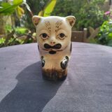 Cizhou style ceramic neck rest cat