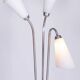 Czech Art Deco Floor Lamp in Chrome, Opal Glass and Lacquered Wood, 1930s