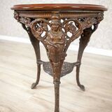 Table basse ovale vintage sur base en fonte, années 1950