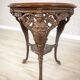 Vintage Oval Coffee Table on Cast Iron Base, 1950s