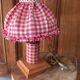 Lampe à poser rustique abat- jour vichy cottagecore
